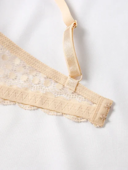 Classic Solid Push Up Bra with Lace Design - Image 14