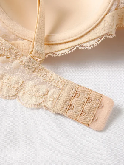 Classic Solid Push Up Bra with Lace Design - Image 15