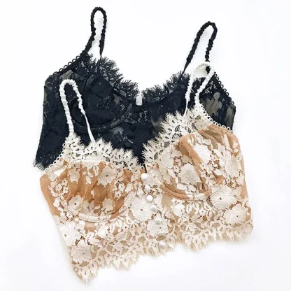 Bridal Floral Bra with Eyelash Lace Design - Image 5