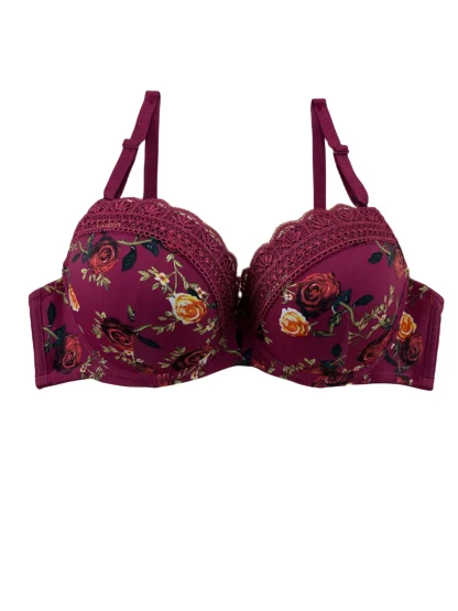 Underwire Push Up Bra with Floral Design - Image 6