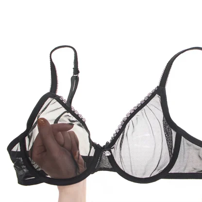 Ultra Thin Push Up Bra with Sheer Mesh - Image 4