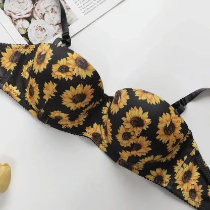 Floral Push Up Bra with Underwire - Image 3