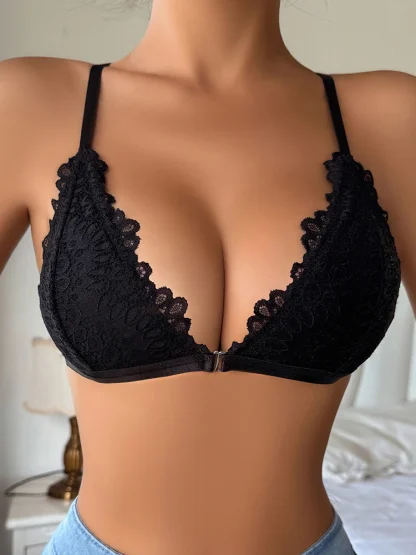 Chic Lace Push Up Bra with Front Closure - Image 7
