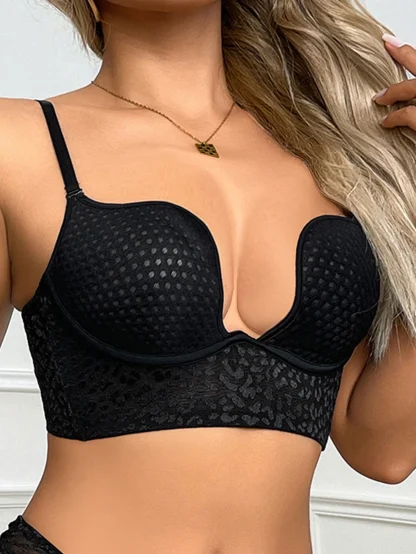 Breathable Push Up Bra with Deep Plunge - Image 7
