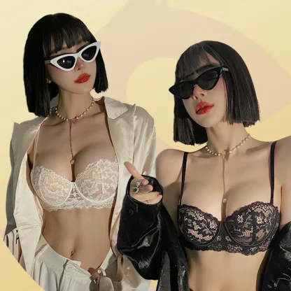 Seductive Push Up Bra with Floral Lace - Image 3