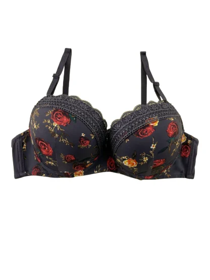 Underwire Push Up Bra with Floral Design - Image 13