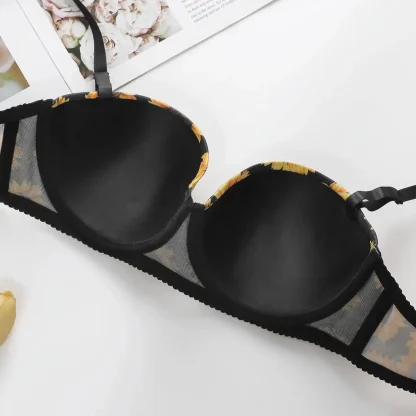 Floral Push Up Bra with Underwire - Image 4