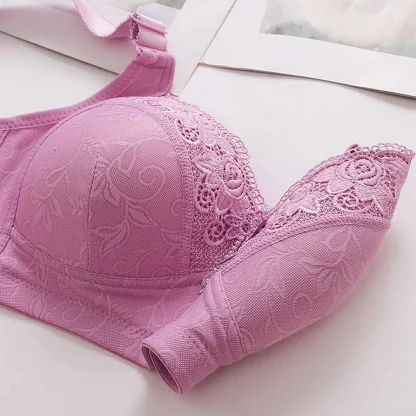 Lace Trim Bra with Wide Strap - Image 6