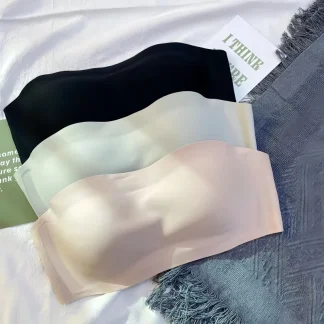 Seamless Plain Color Bra with Strapless