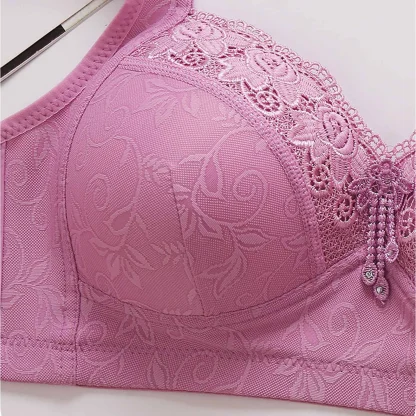 Lace Trim Bra with Wide Strap - Image 5