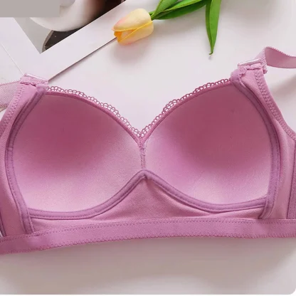 Lace Trim Bra with Wide Strap - Image 13