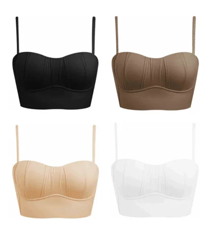 Elegant Strapless Bra with Pleated Design - Image 12