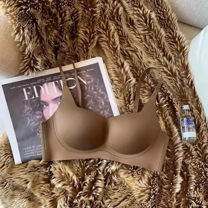 Seamless Solid Color Bra with Wireless Design - Image 12