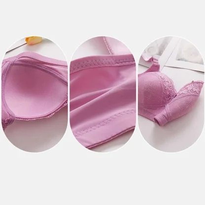 Lace Trim Bra with Wide Strap - Image 9