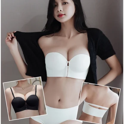 Versatile Solid Bra with Front Closure - Image 2