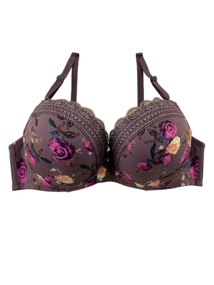 Underwire Push Up Bra with Floral Design - Image 11
