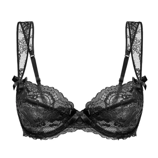 Chic Sheer Lace Bra with Adjustable Strap