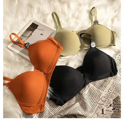 Simple Bra with Deep V-neck Design - Image 5