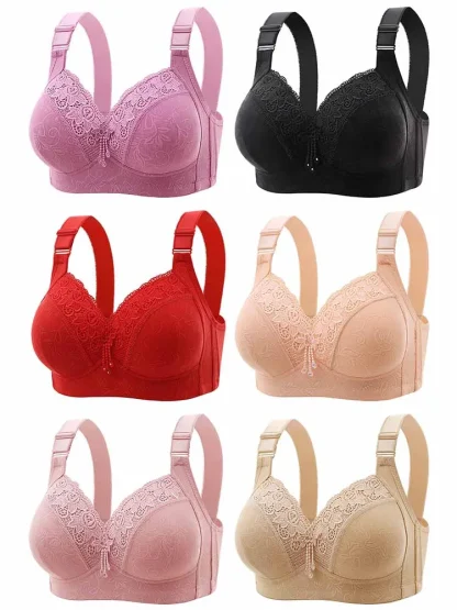Lace Trim Bra with Wide Strap - Image 8
