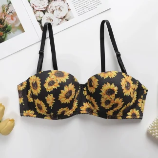 Floral Push Up Bra with Underwire