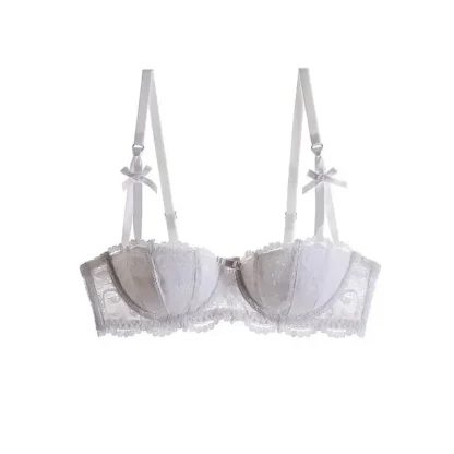 Chic Lace Push Up Bra with Bow Decor - Image 6