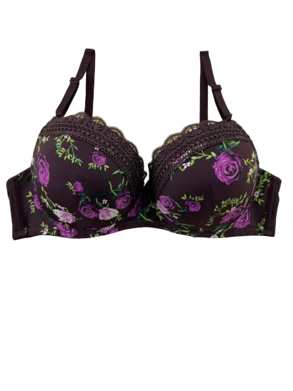 Underwire Push Up Bra with Floral Design - Image 5