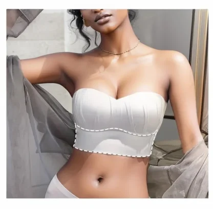 Elegant Strapless Bra with Pleated Design - Image 8