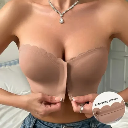Scallop Edge Push Up Bra with Front Closure - Image 3