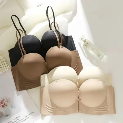 Versatile Solid Bra with Front Closure - Image 11