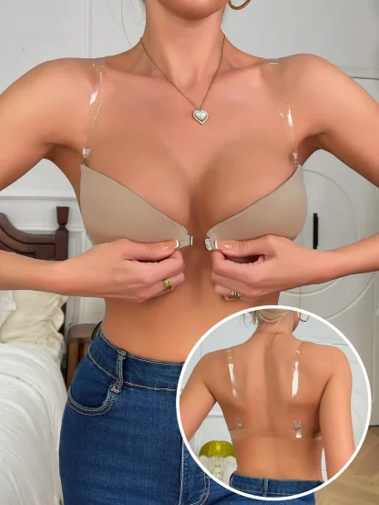 Front Closure Bra with Transparent Strap - Image 9