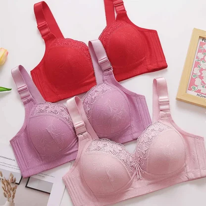 Lace Trim Bra with Wide Strap - Image 2