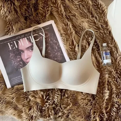 Seamless Solid Color Bra with Wireless Design - Image 11