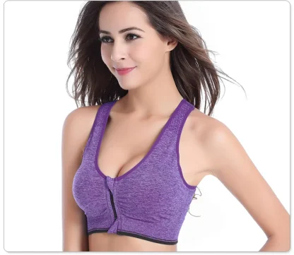 Wirefree Sports Bra with Front Zipper - Image 12