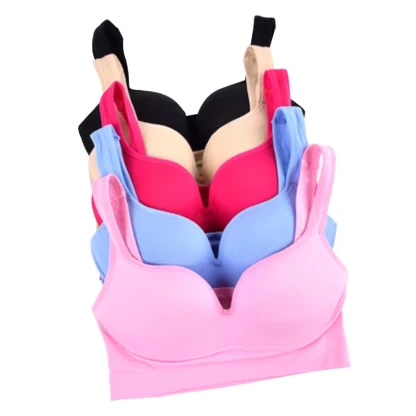 Seamless Sports Bra with Solid Color - Image 2