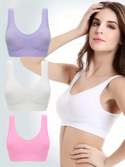 Simple Plain Wireless Bra for Sports - Image 2